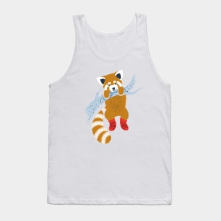 Cute red panda wearing red socks // spot illustration Tank Top